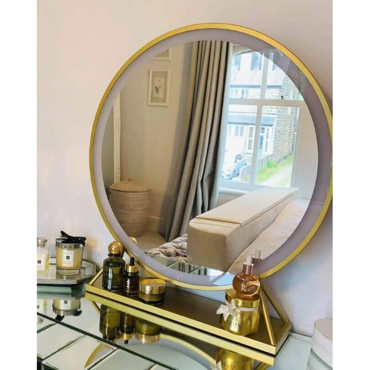 Anne Round Hollywood Mirror Gold 60x67CM – image 9