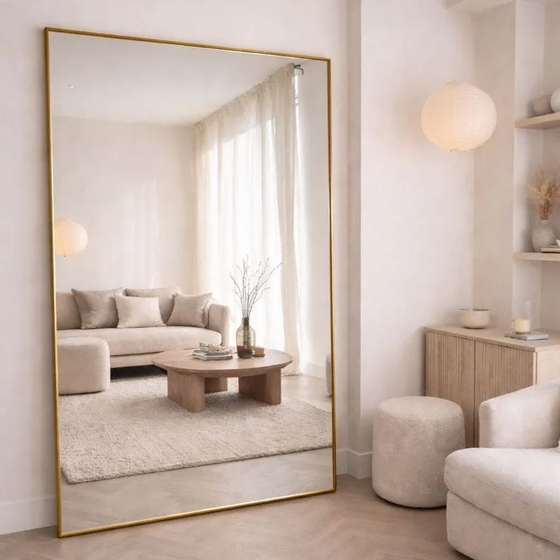 Takara - Full Length Gold Metal Rectangle Mirror - 200cm x 120cm – image 1