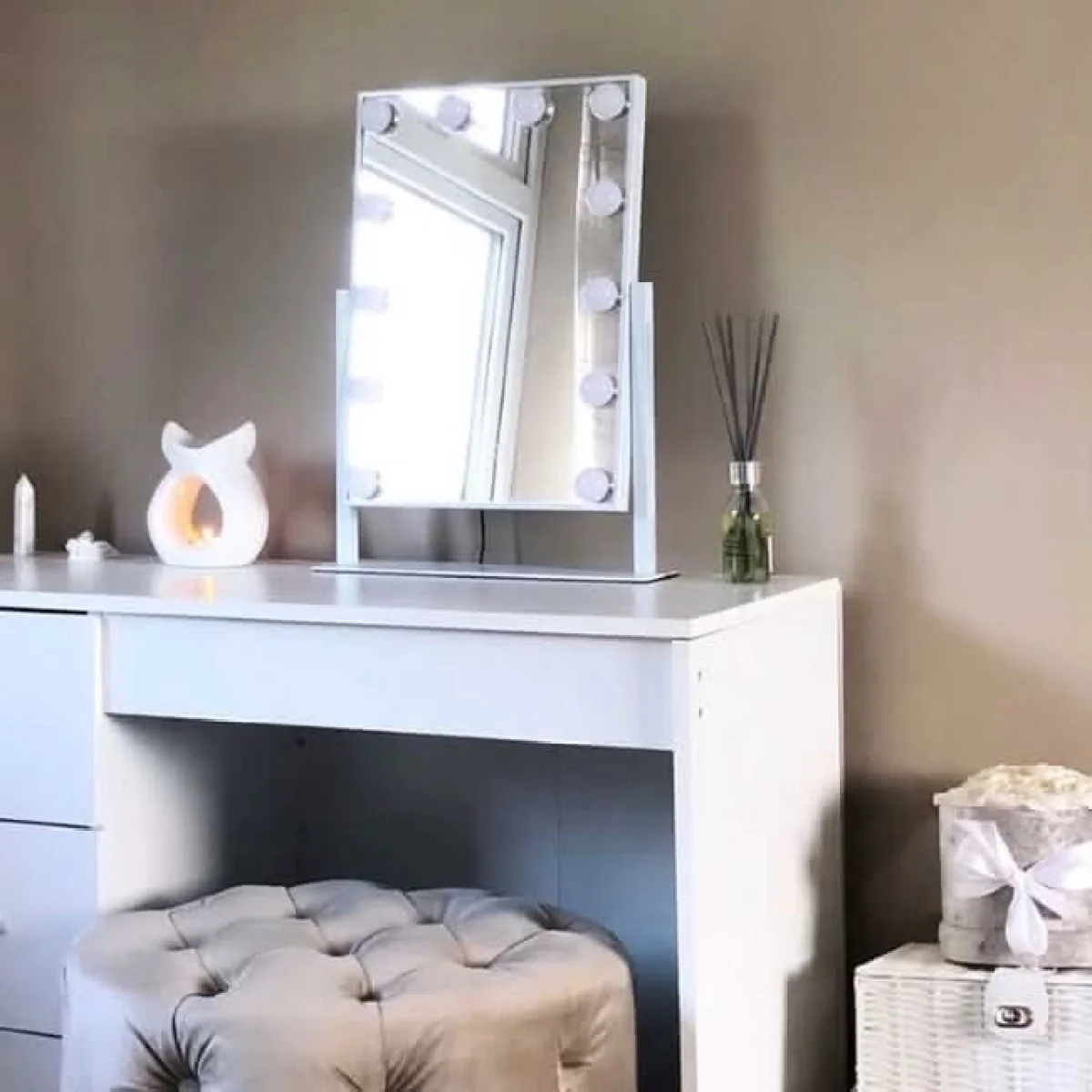 Olsen Hollywood Mirror White 47x37cm – image 12