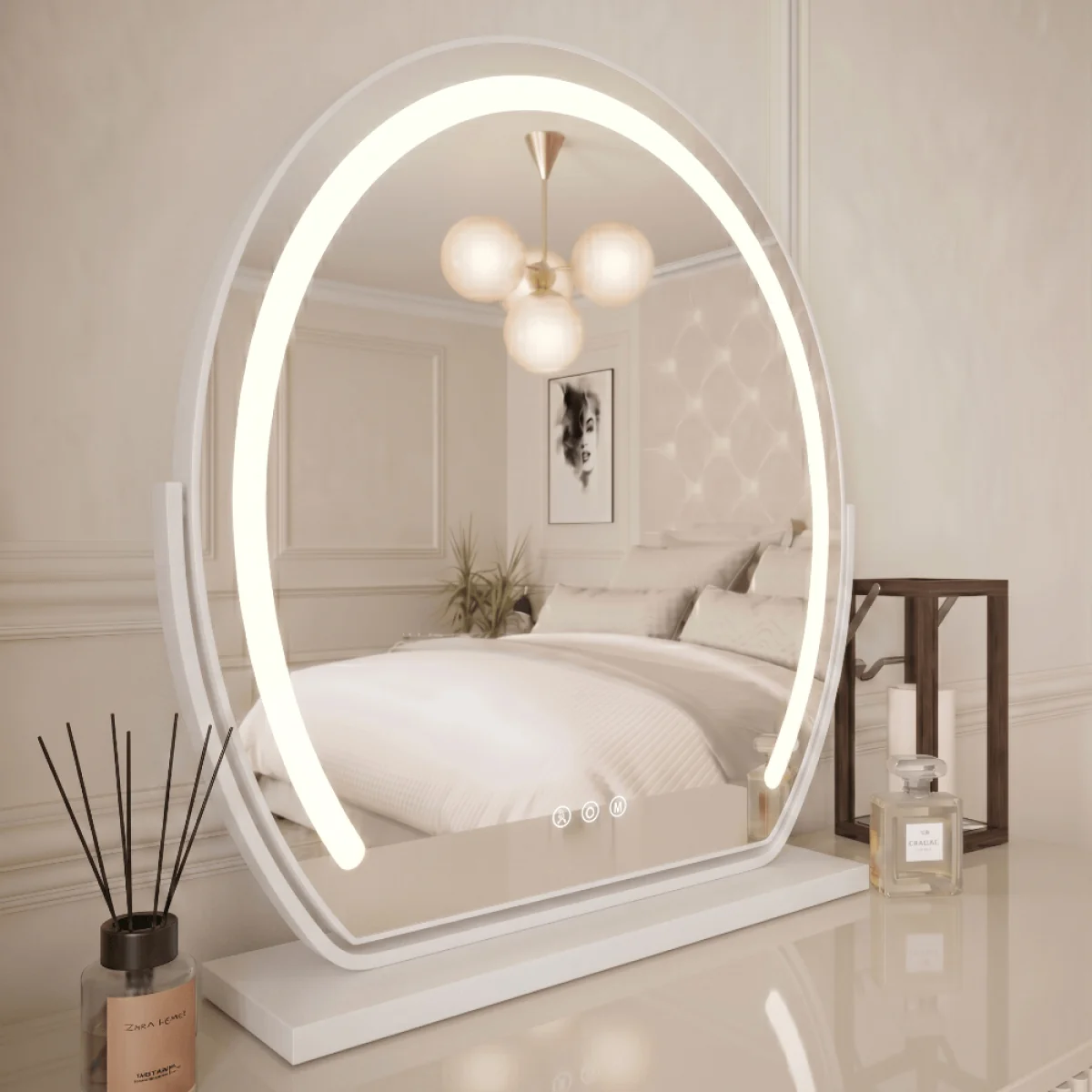 Mila LED Vanity Mirror White – image 3