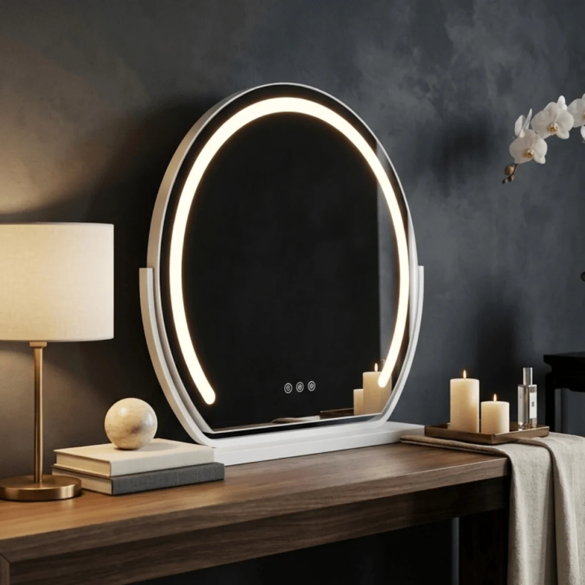 Mila LED Vanity Mirror White – image 1