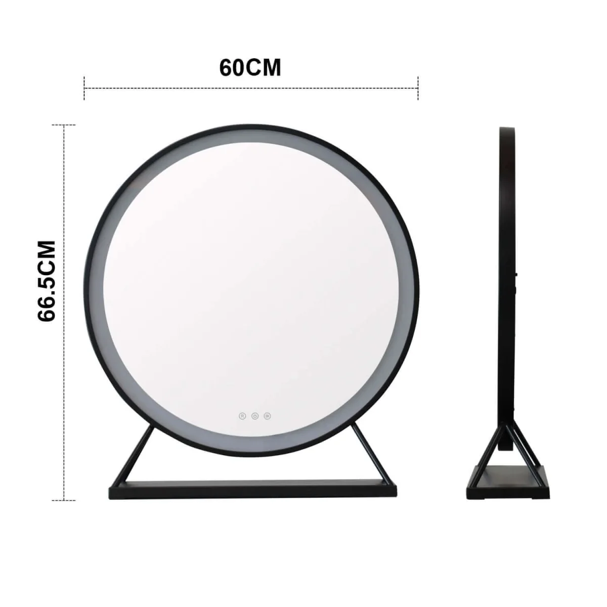 Grace Round Hollywood Mirror Black 60x67cm – image 15