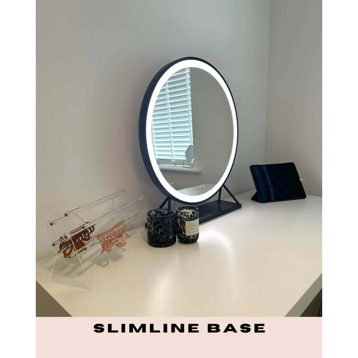 Grace Round Hollywood Mirror Black 60x67cm – image 5