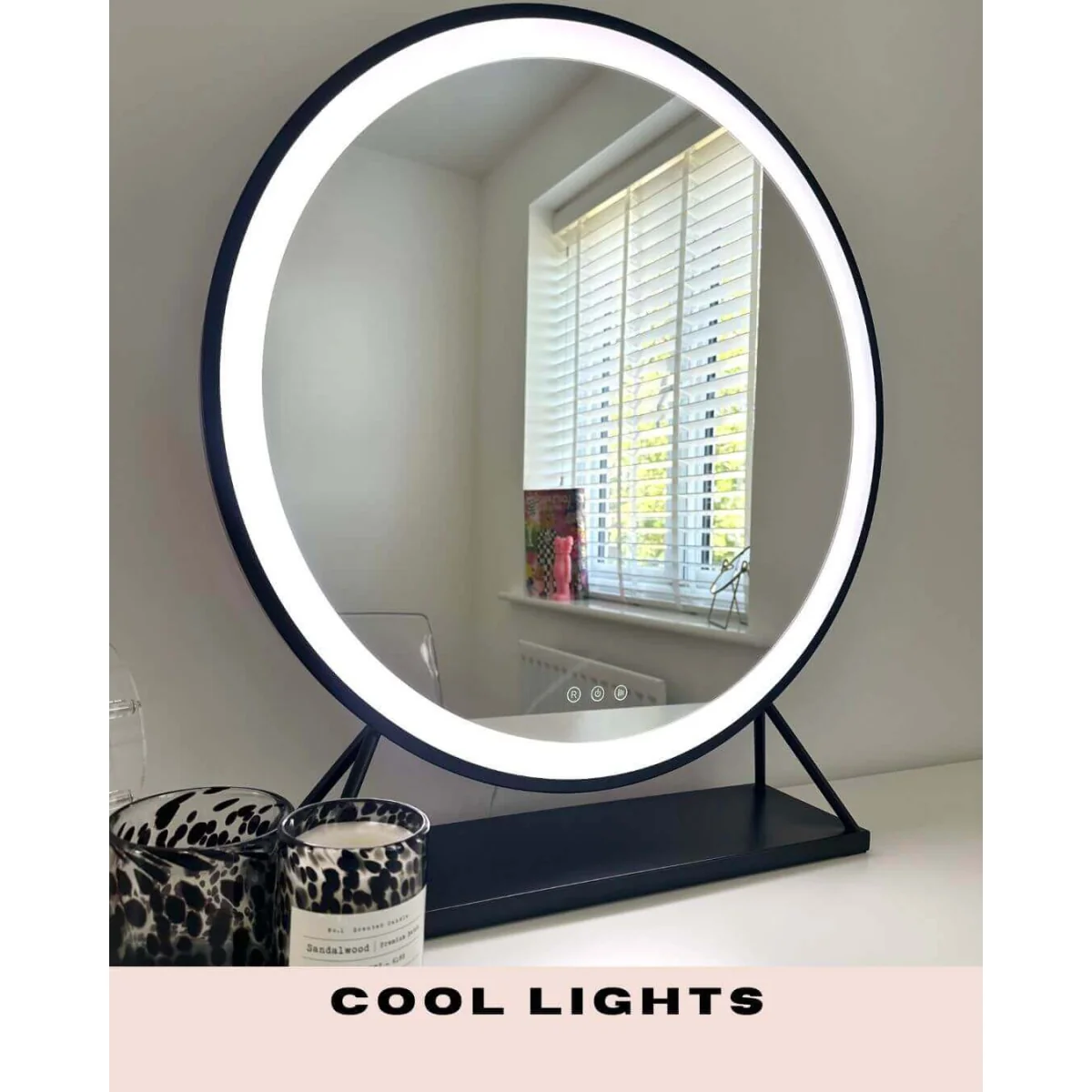 Grace Round Hollywood Mirror Black 60x67cm – image 7