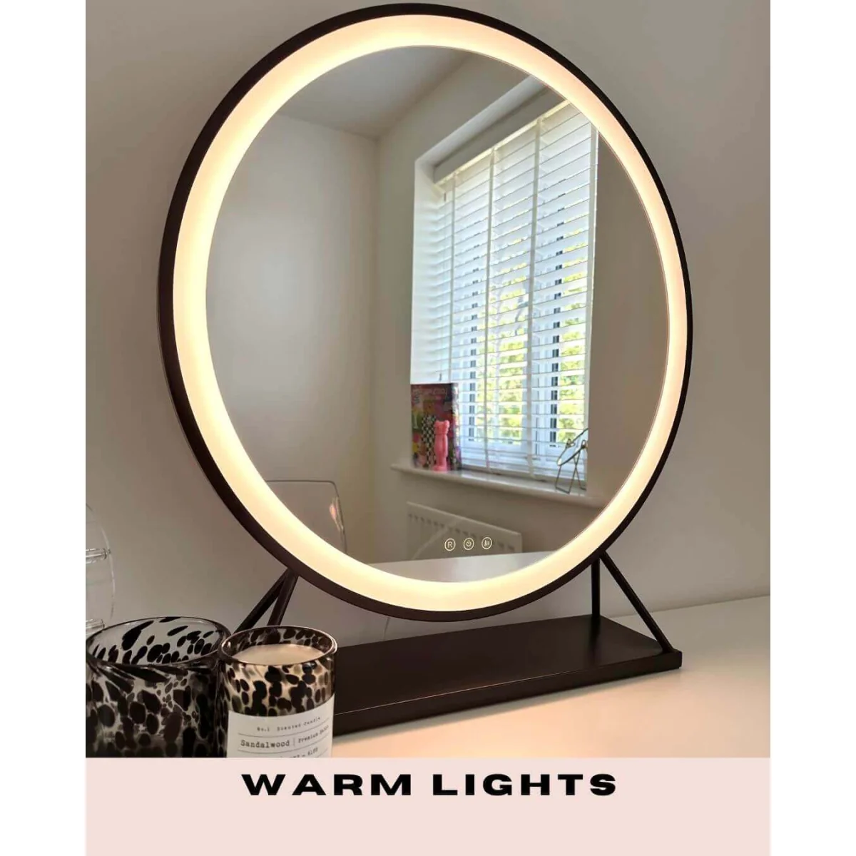 Grace Round Hollywood Mirror Black 60x67cm – image 8