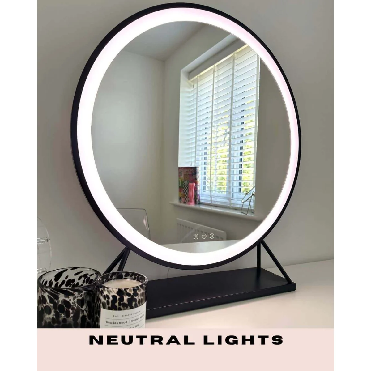 Grace Round Hollywood Mirror Black 60x67cm – image 9