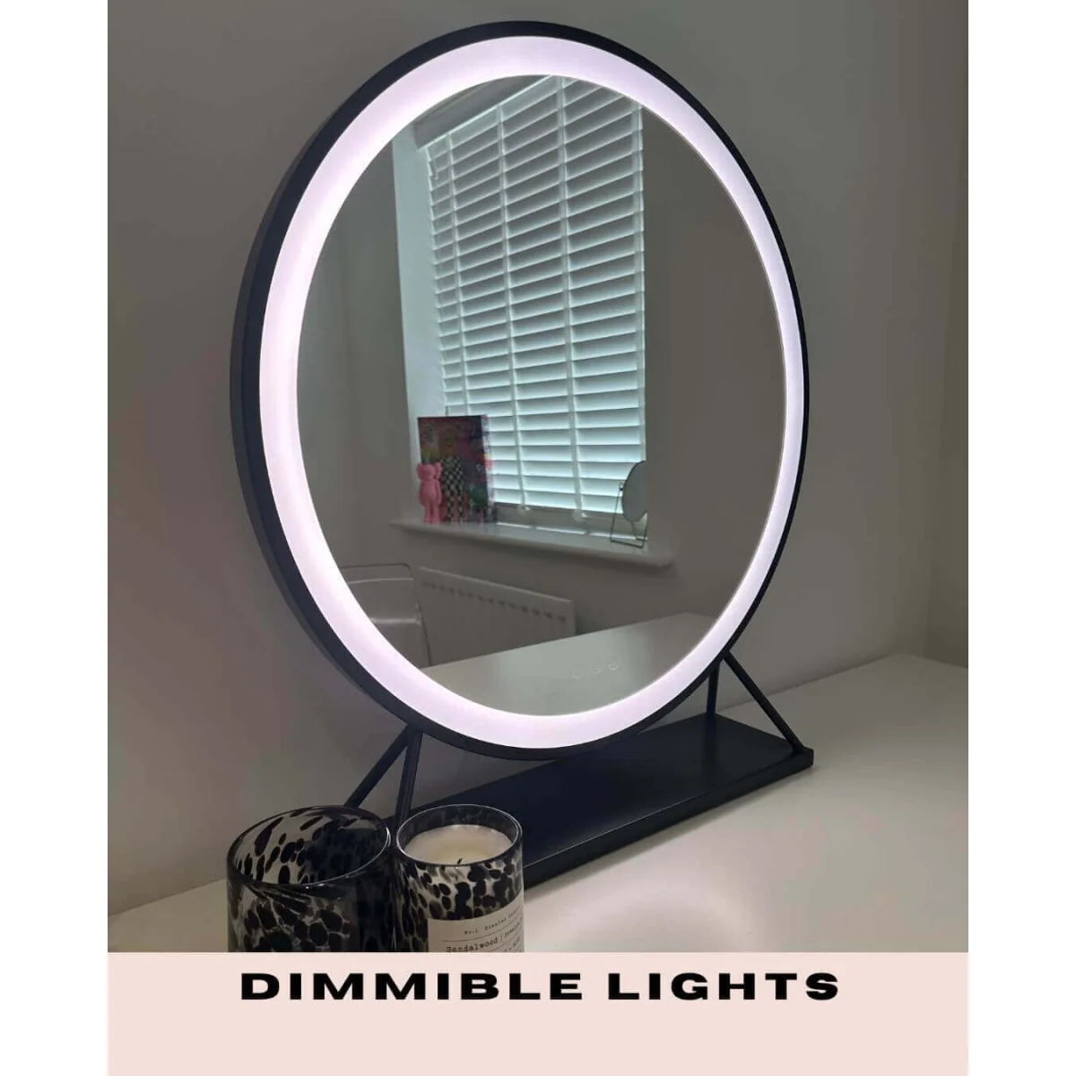 Grace Round Hollywood Mirror Black 60x67cm – image 10