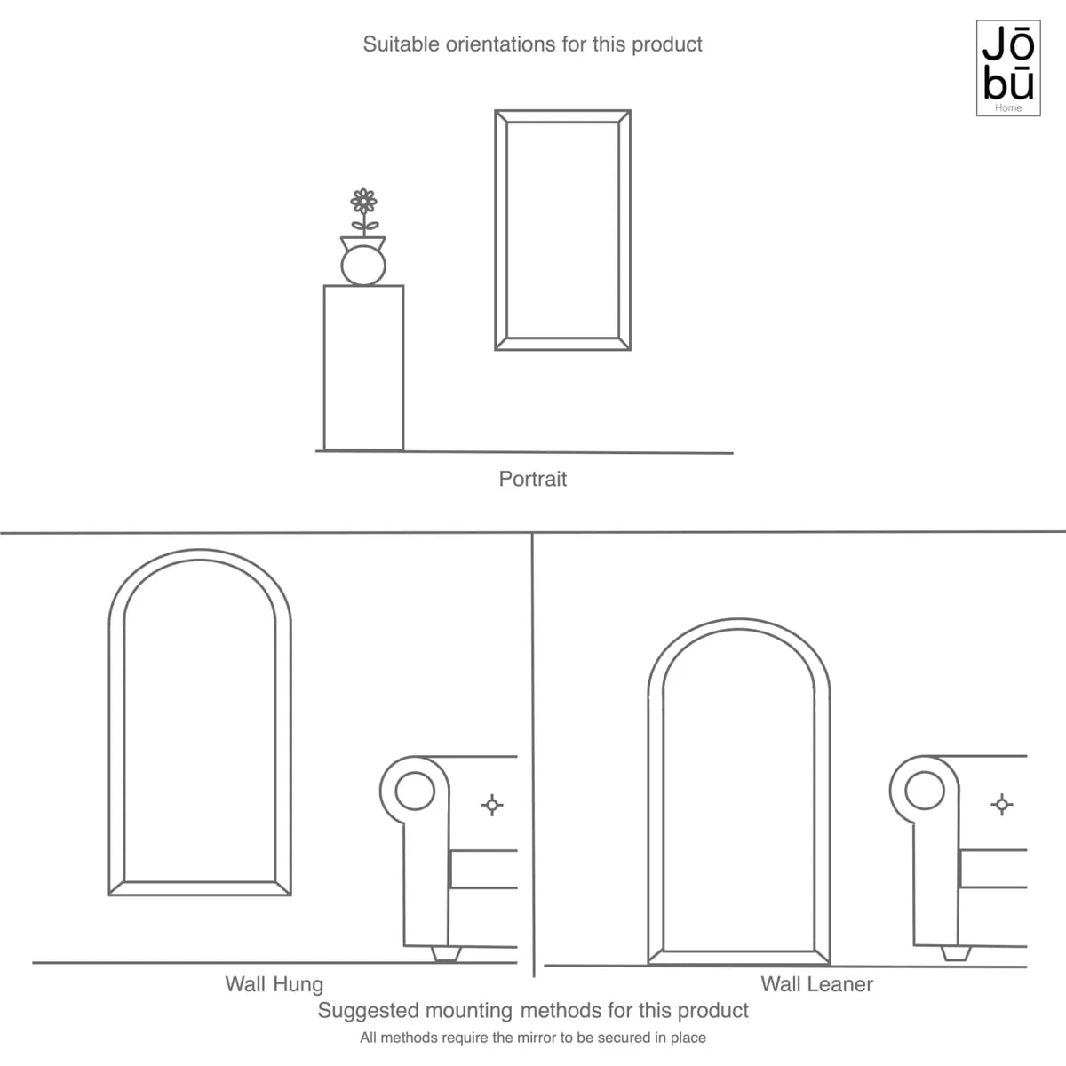 Mio- Full Length Black Metal Arched Window Mirror - 200cm x 120cm – image 7