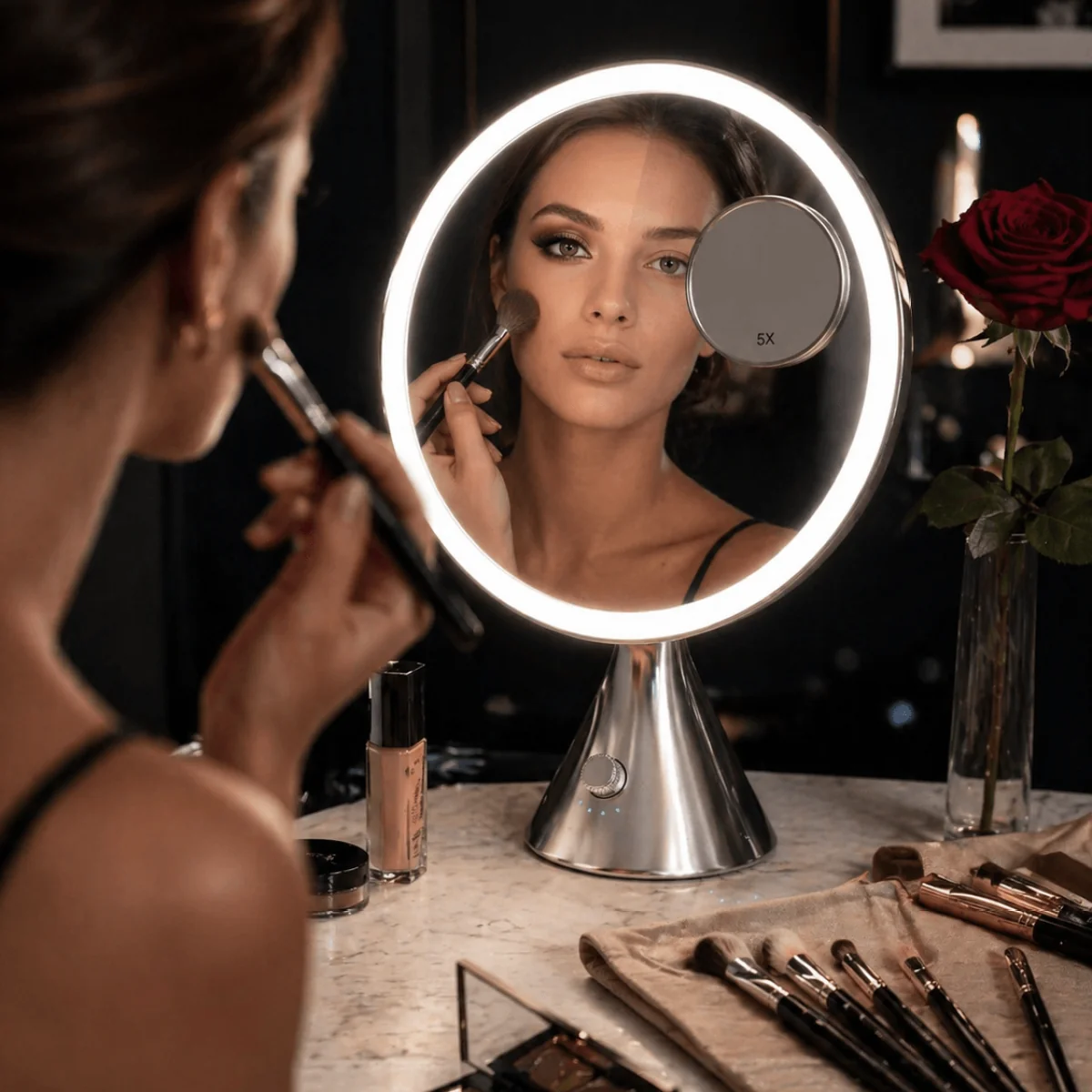 LumiGlam Pro Cosmetic Vanity Mirror in Chrome – image 2