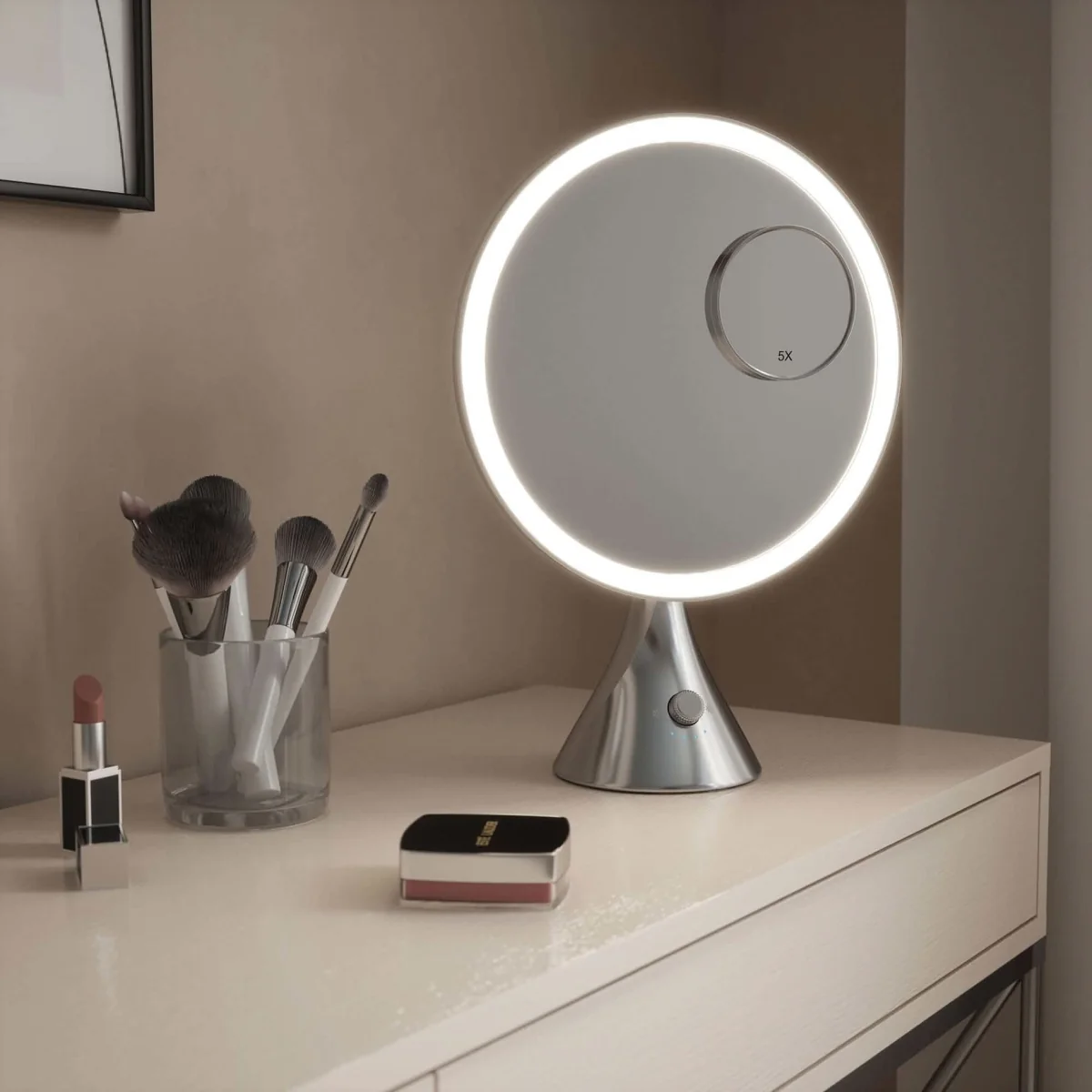 LumiGlam Pro Cosmetic Vanity Mirror in Chrome – image 19