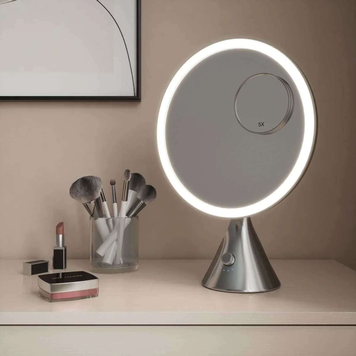 LumiGlam Pro Cosmetic Vanity Mirror in Chrome – image 3