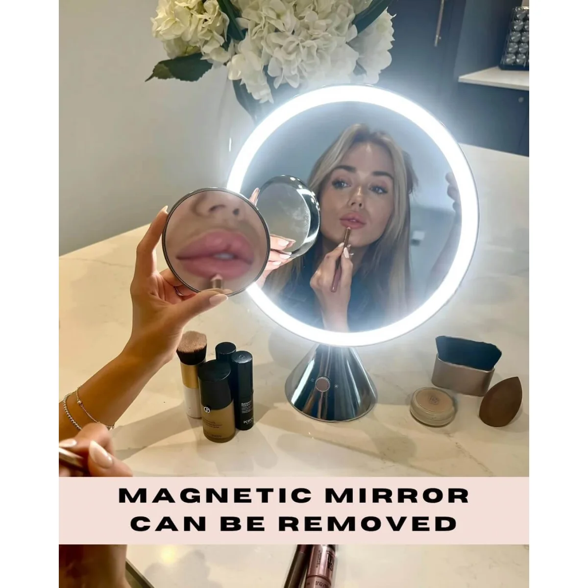 LumiGlam Pro Cosmetic Vanity Mirror in Chrome – image 8