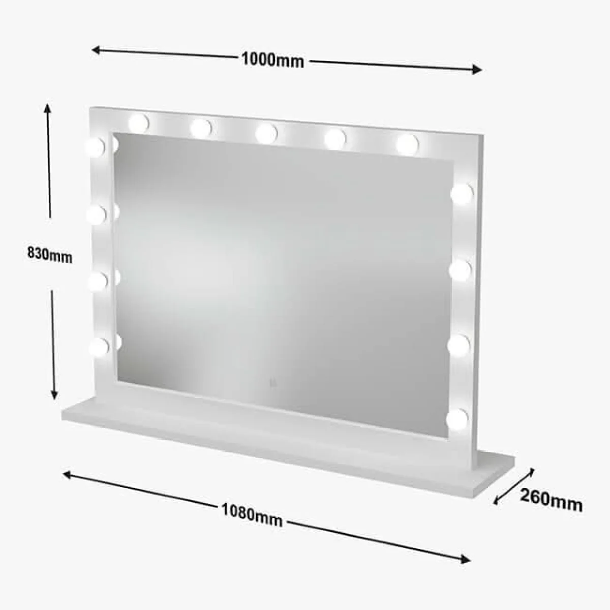 Audrey Hollywood Mirror White 100x80cm β image 17