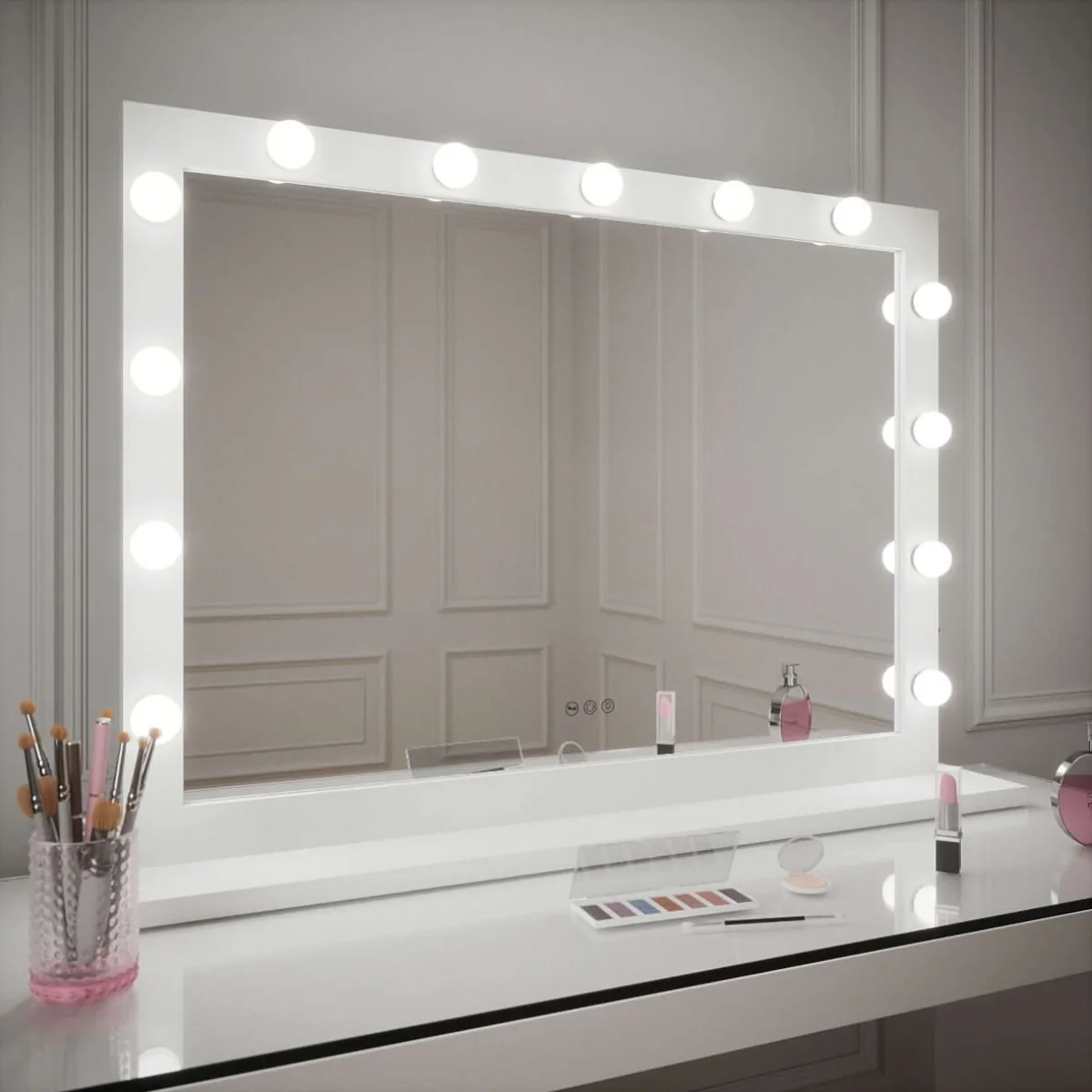 Audrey Hollywood Mirror White 100x80cm β image 4