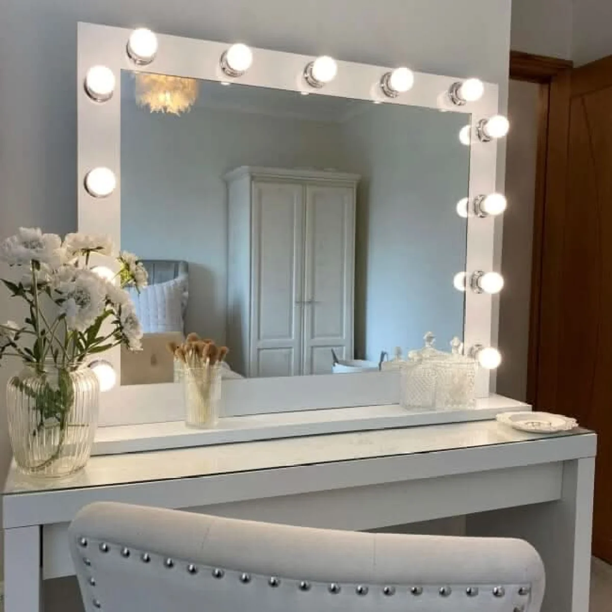 Audrey Hollywood Mirror White 100x80cm β image 6