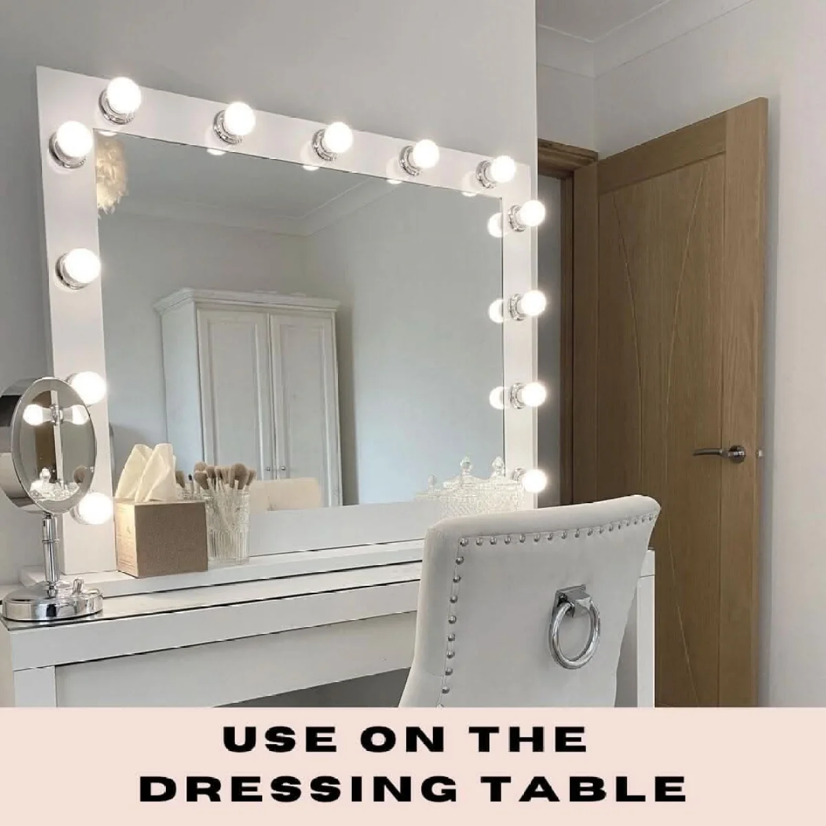 Audrey Hollywood Mirror White 100x80cm β image 10