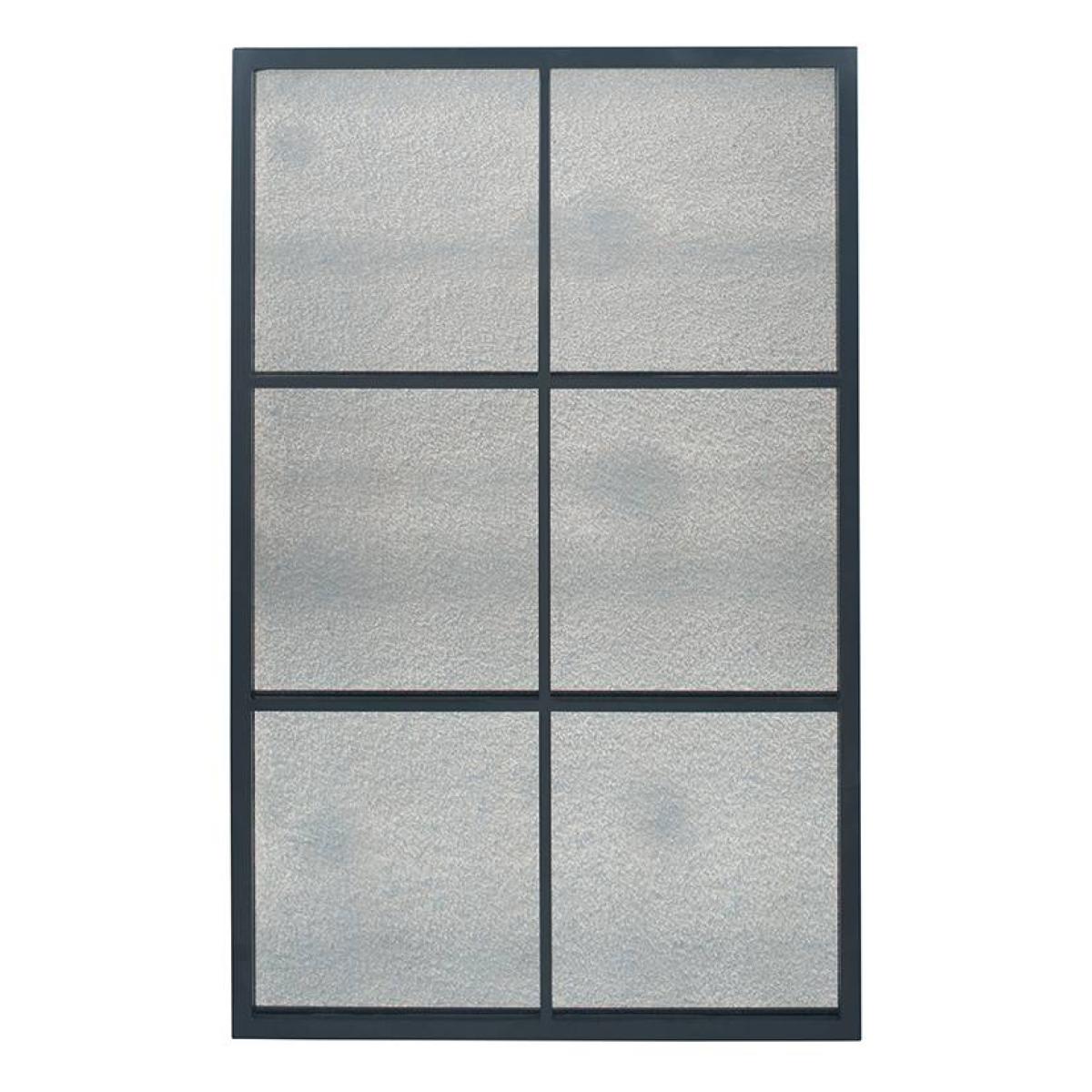 6 Pane 110x75cm Matt Black Mirror – image 2