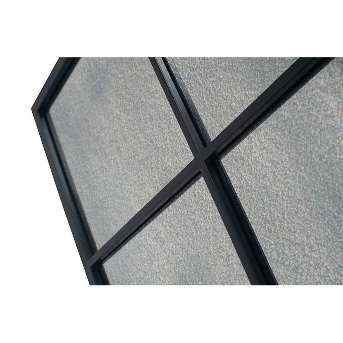 6 Pane 110x75cm Matt Black Mirror – image 3