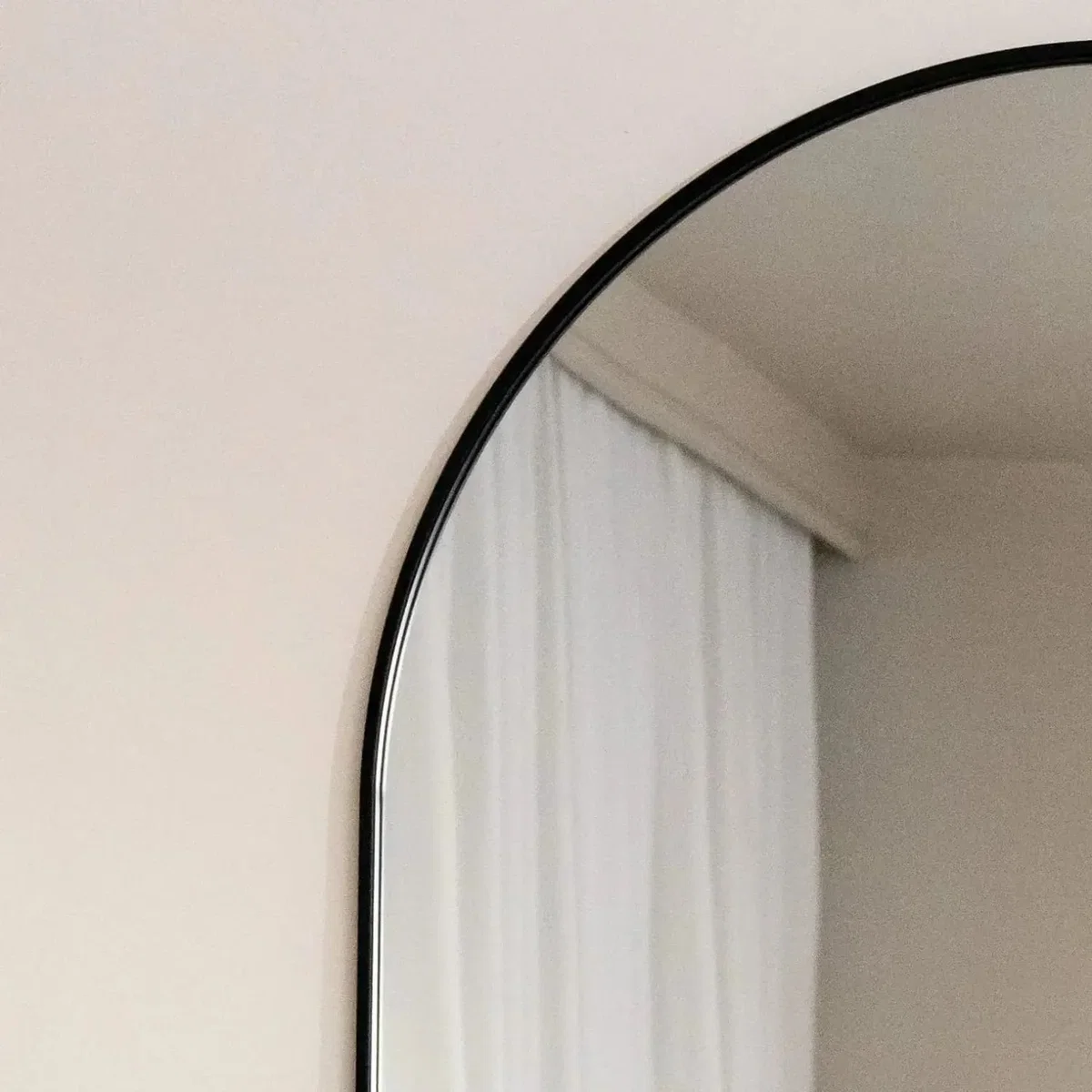 Emi - Full Length Black Metal Runway Oval Mirror - 180cm x 80cm – image 4