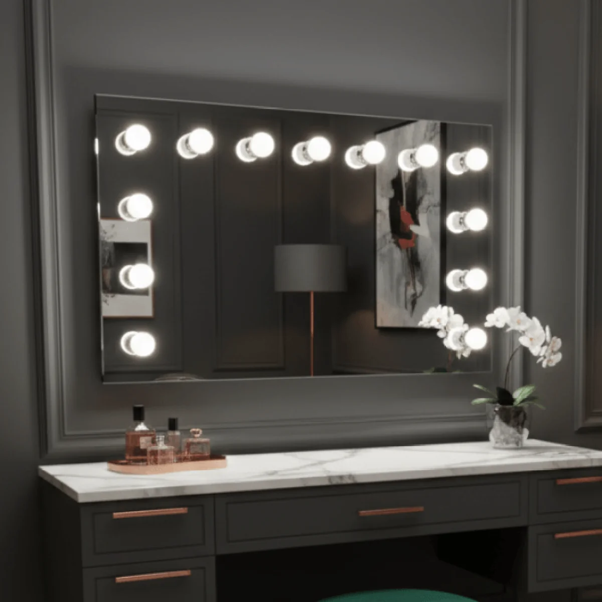 PRE ORDER FOR THE END OF AUGUST - Nicole Hollywood Mirror Wall Mounted 100x60cm – image 1