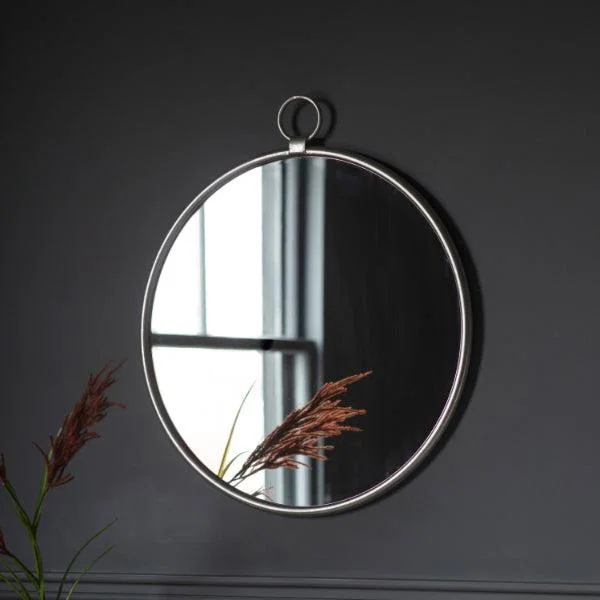 Monson Silver Round Mirror 61x70cm – image 2