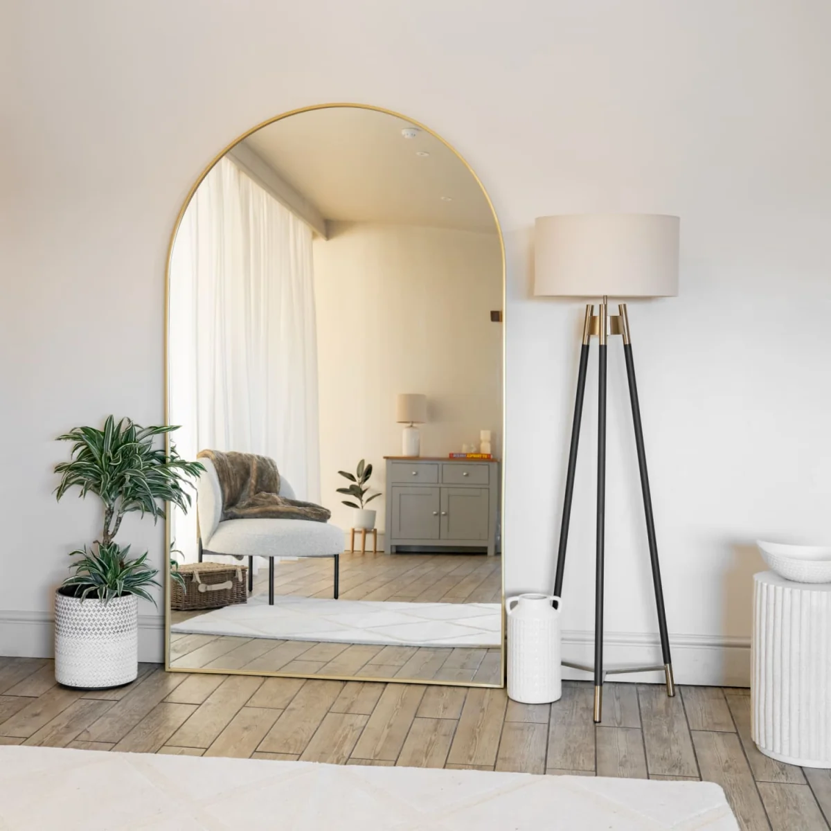 Akiko - Full Length Gold Metal Arched Mirror - 200cm x 120cm – image 5