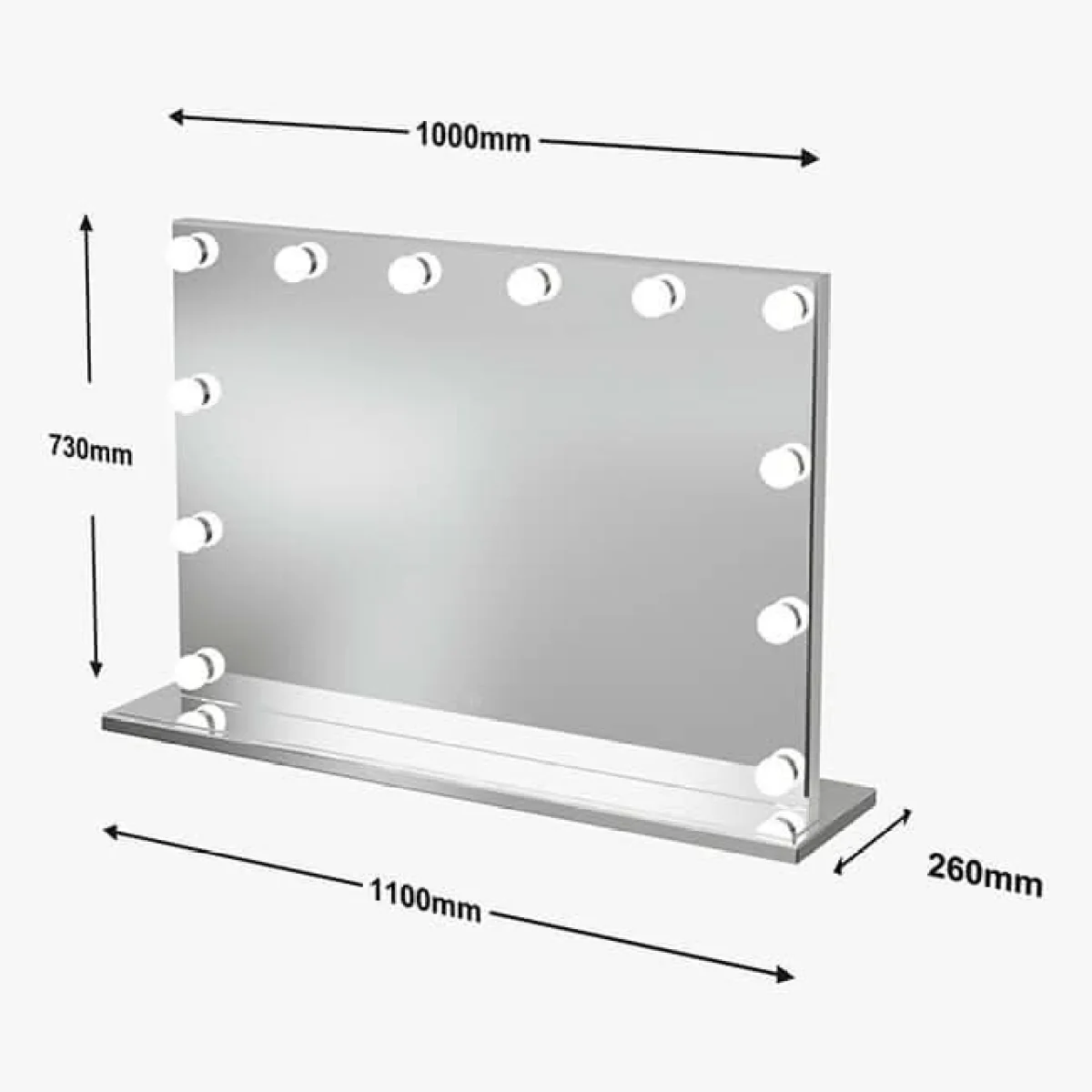 Scarlett Large Hollywood Mirror 100x70cm – image 17