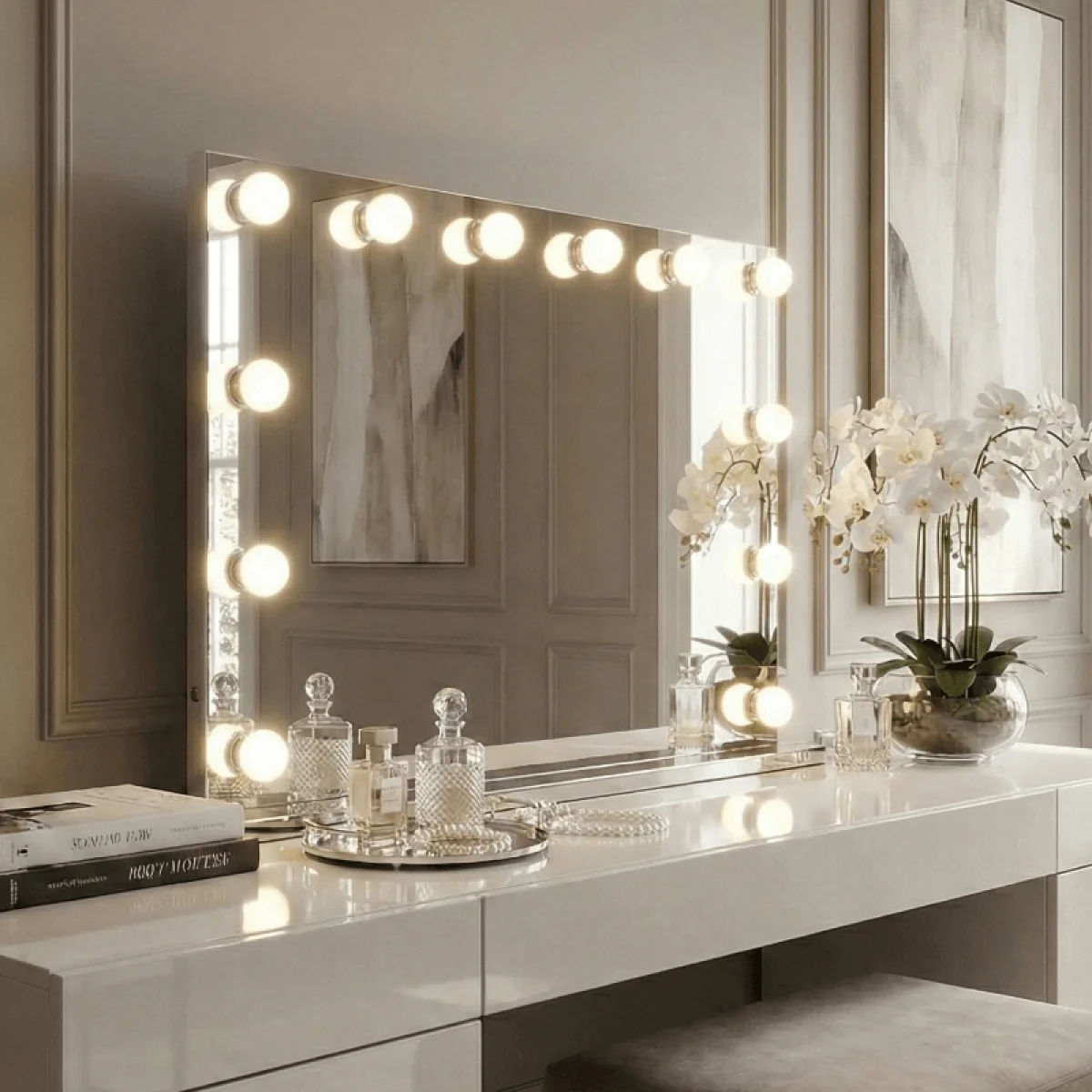 Scarlett Large Hollywood Mirror 100x70cm – image 1