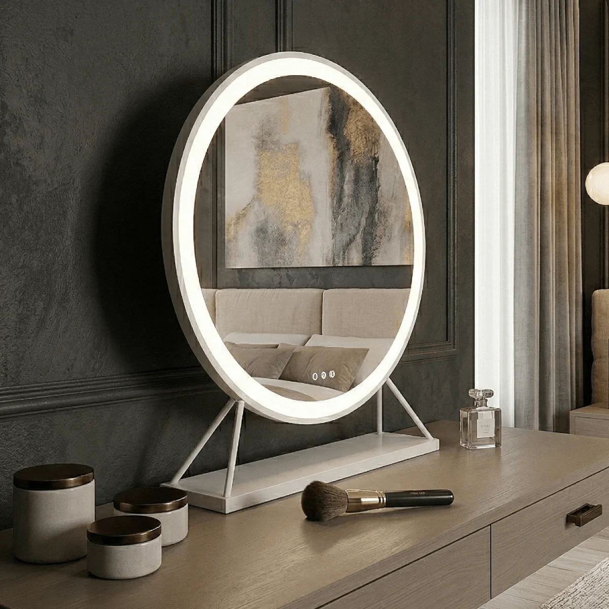 Marilyn Round Hollywood Mirror White 60x67cm – image 2