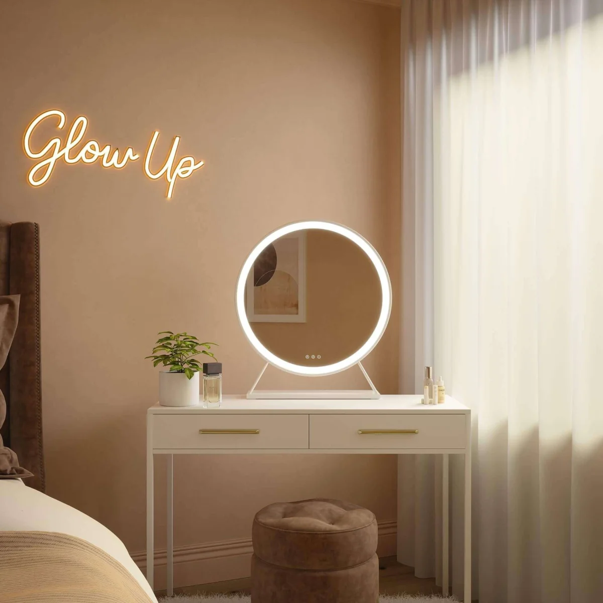 Marilyn Round Hollywood Mirror White 60x67cm – image 16
