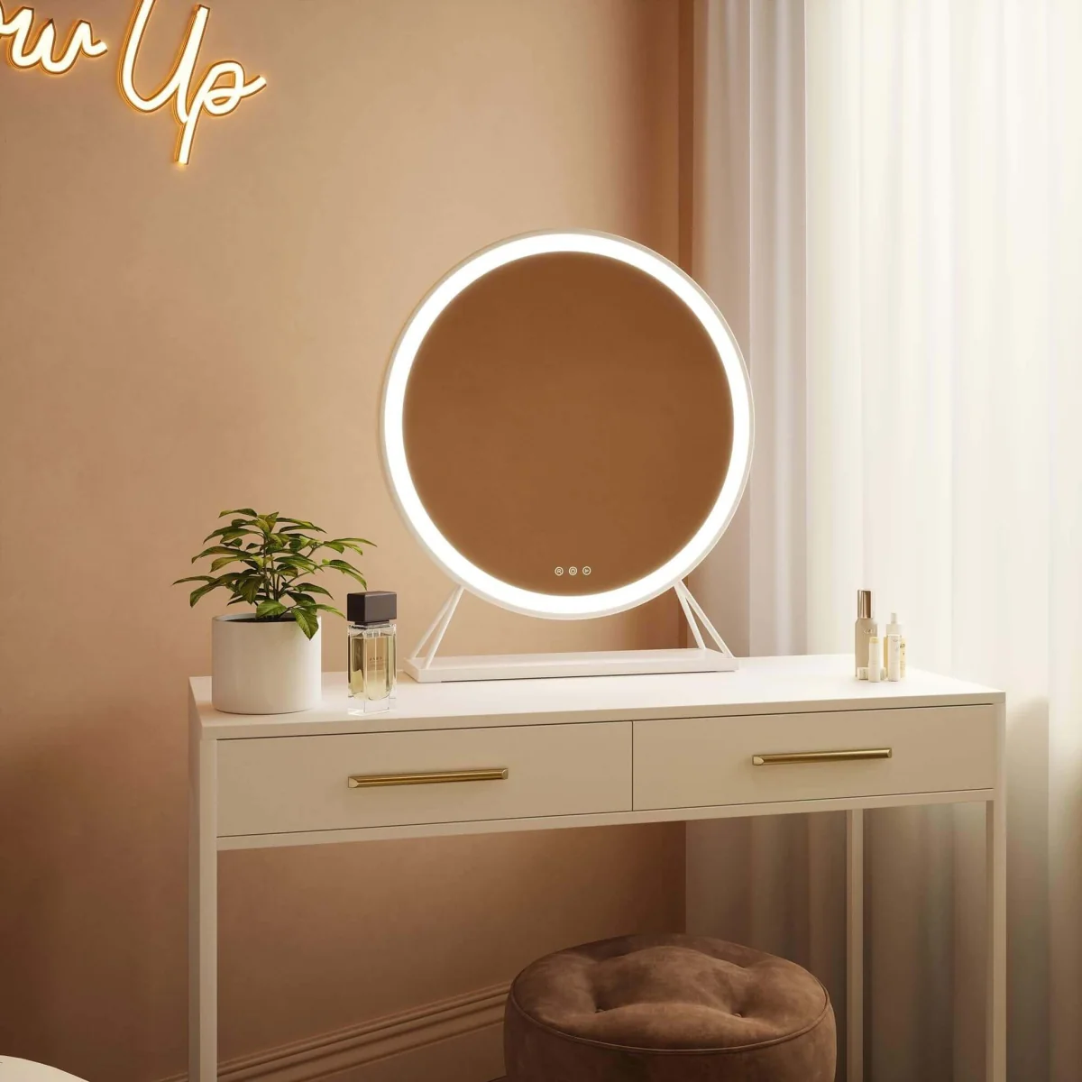 Marilyn Round Hollywood Mirror White 60x67cm – image 17