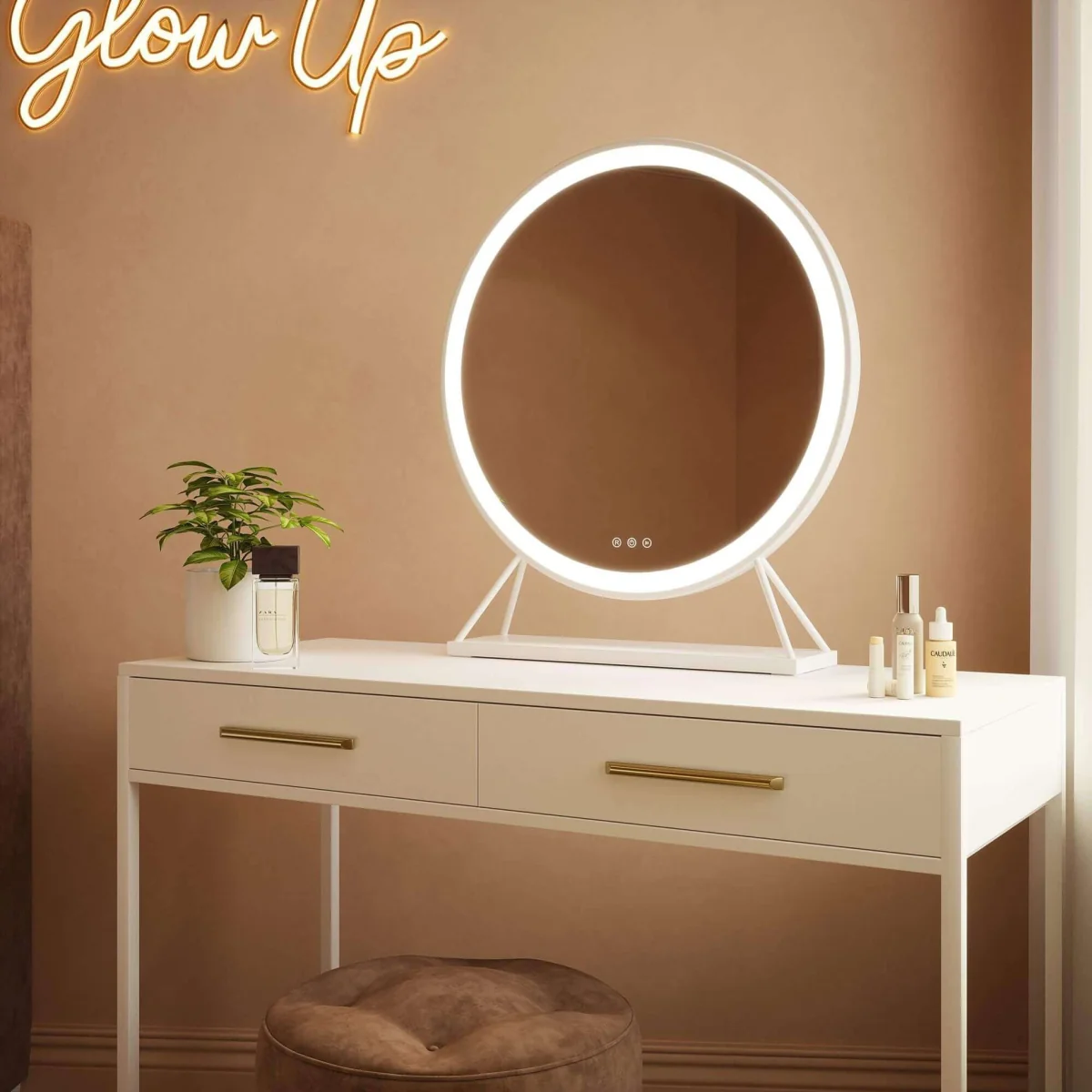 Marilyn Round Hollywood Mirror White 60x67cm – image 18