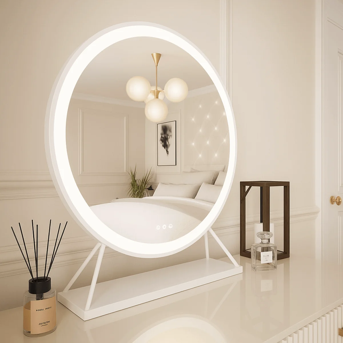 Marilyn Round Hollywood Mirror White 60x67cm – image 3