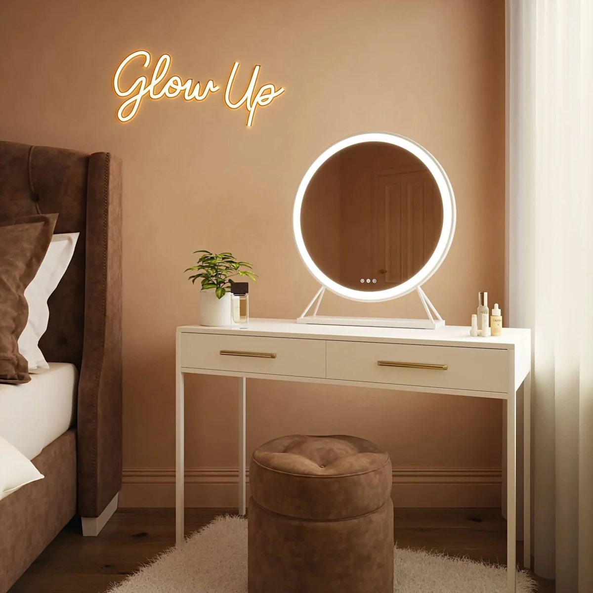 Marilyn Round Hollywood Mirror White 60x67cm – image 7