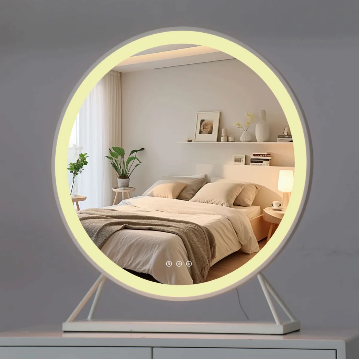 Marilyn Round Hollywood Mirror White 60x67cm – image 9