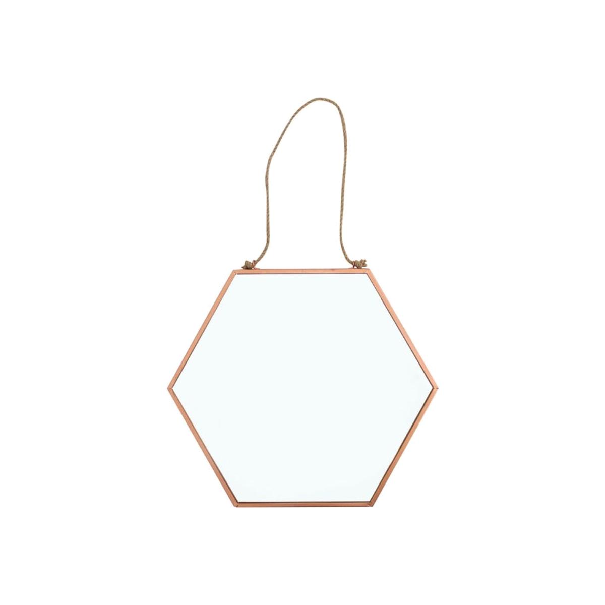 Hanging Geometric Mirror - Gold
