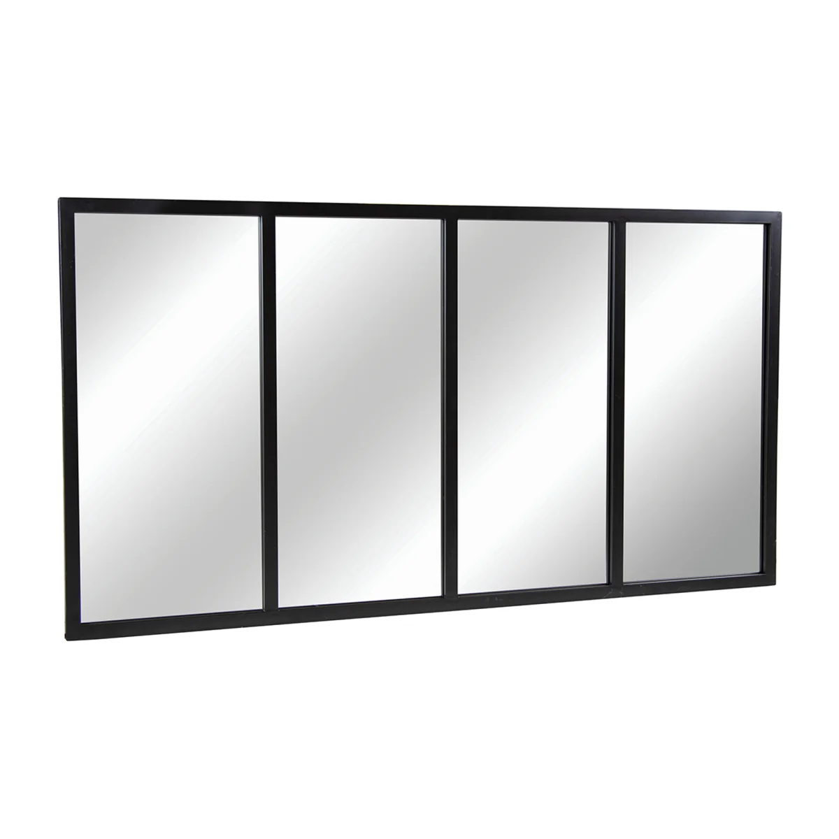 XL Industrial Wrought Iron Rectangular Mirror - Black – image 1