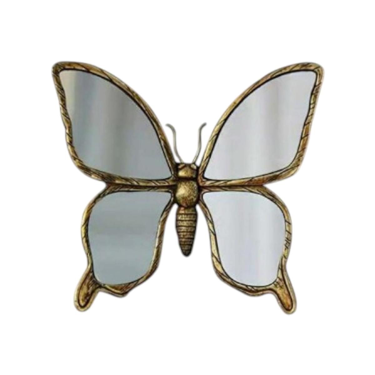 Hanging Butterfly Wall Mirror - Gold