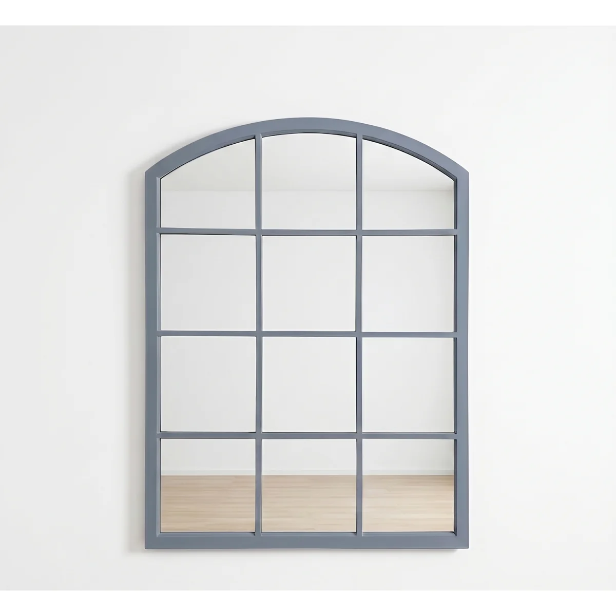 Arched Top Window Style Wall Mirror Grey Plastic Framed 76x50x2.5Cm - Grey – image 4
