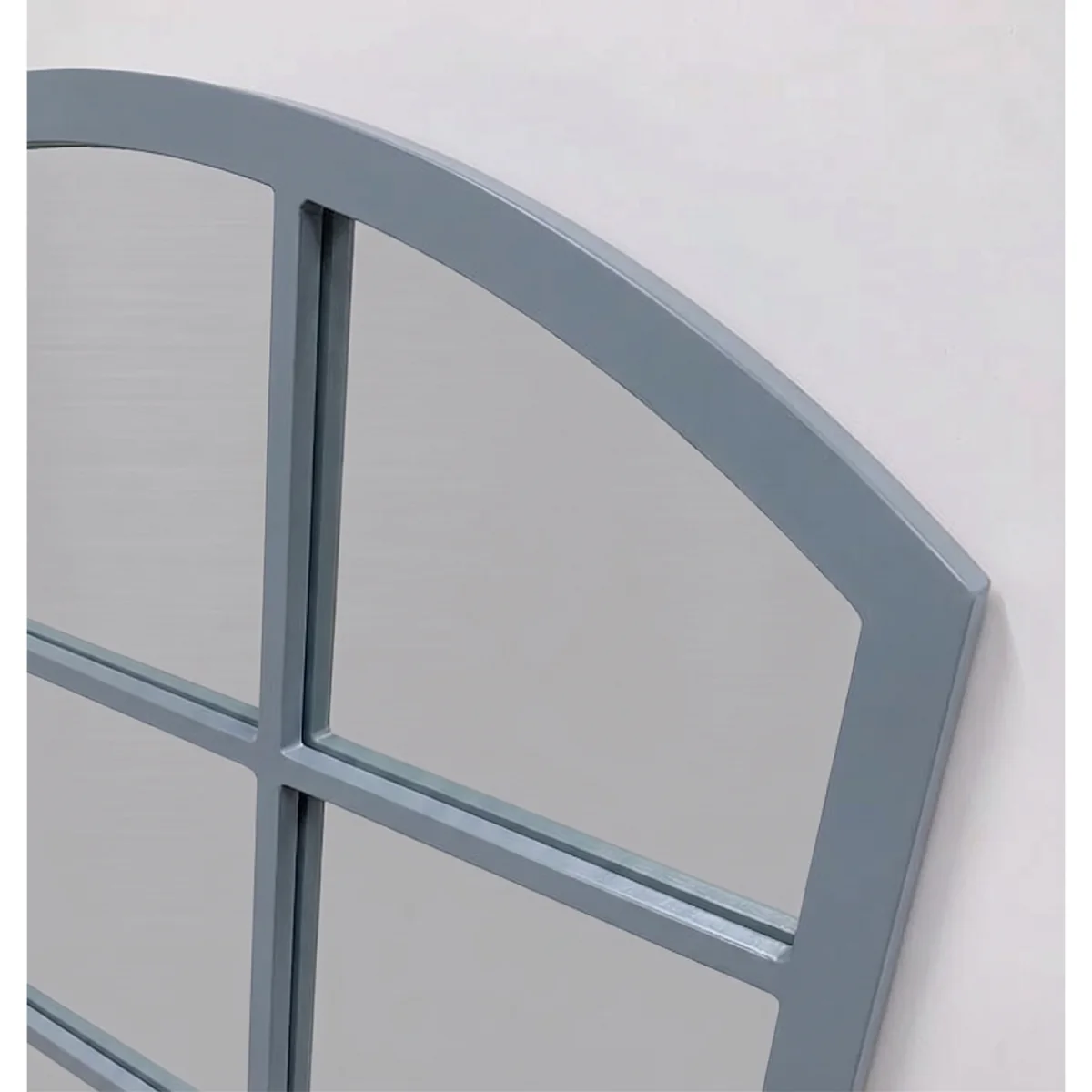 Arched Top Window Style Wall Mirror Grey Plastic Framed 76x50x2.5Cm - Grey – image 5