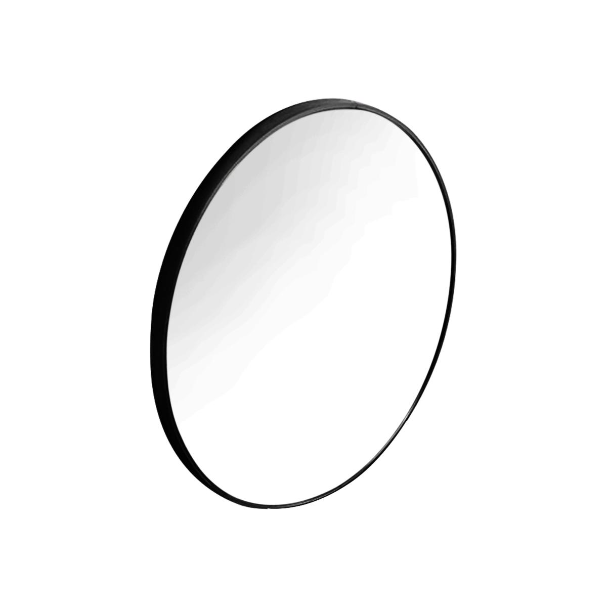 HomeScape Round Metal Frame Wall Mirror for Bathrooms - Black / 40*40*2.8cm
