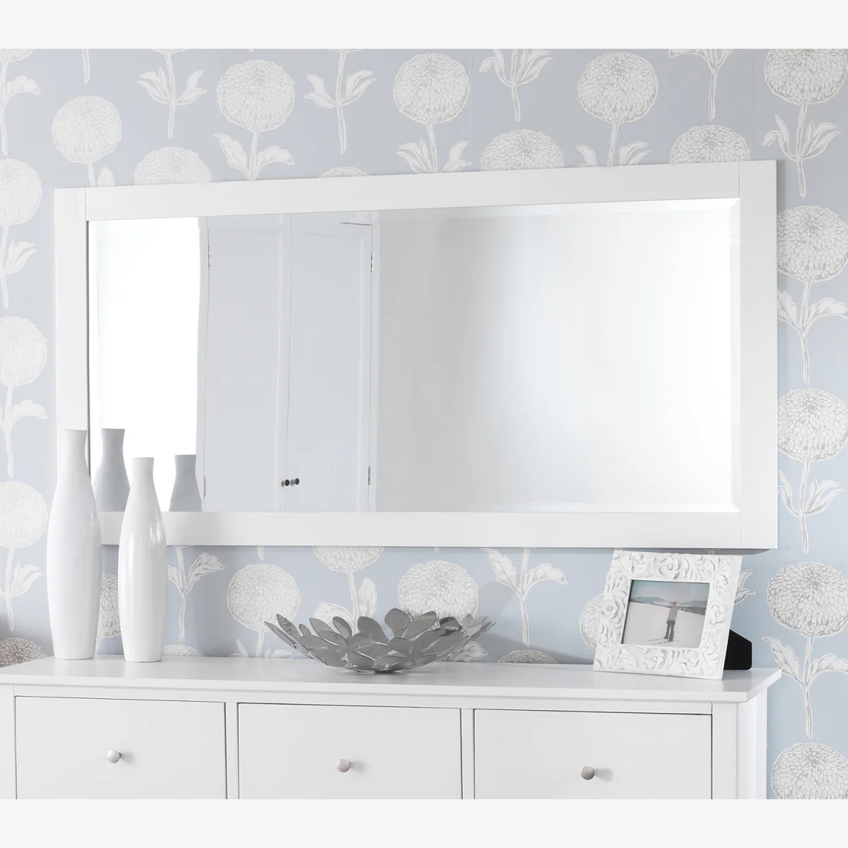 Edward Hopper Rectangular Wall Mirror 140 x 70cm - White
