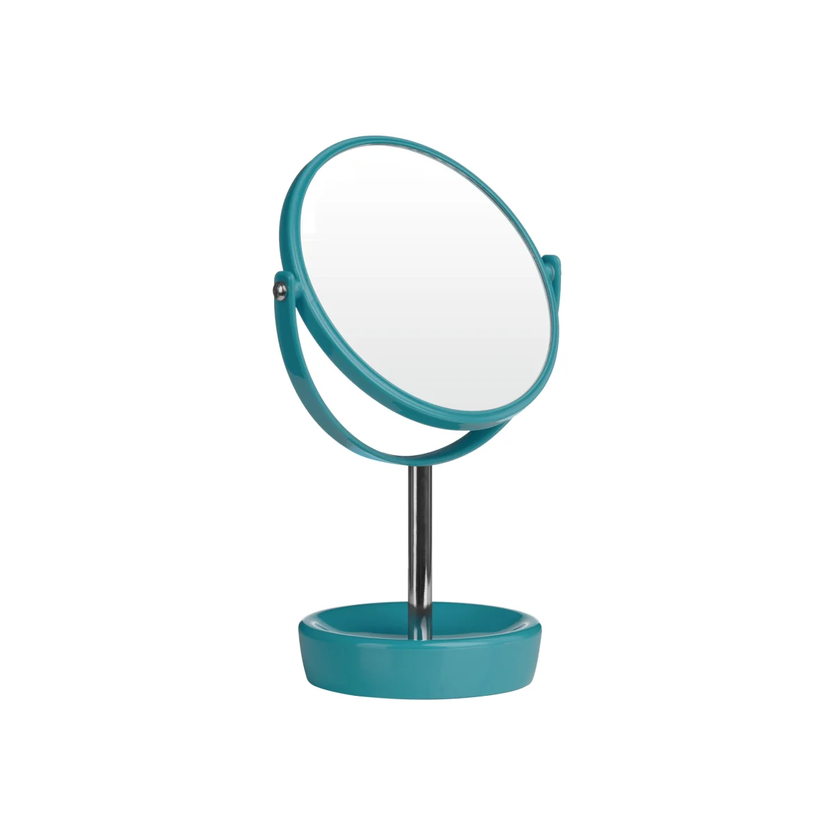 Turquoise Plastic Swivel Table Mirror - Blue