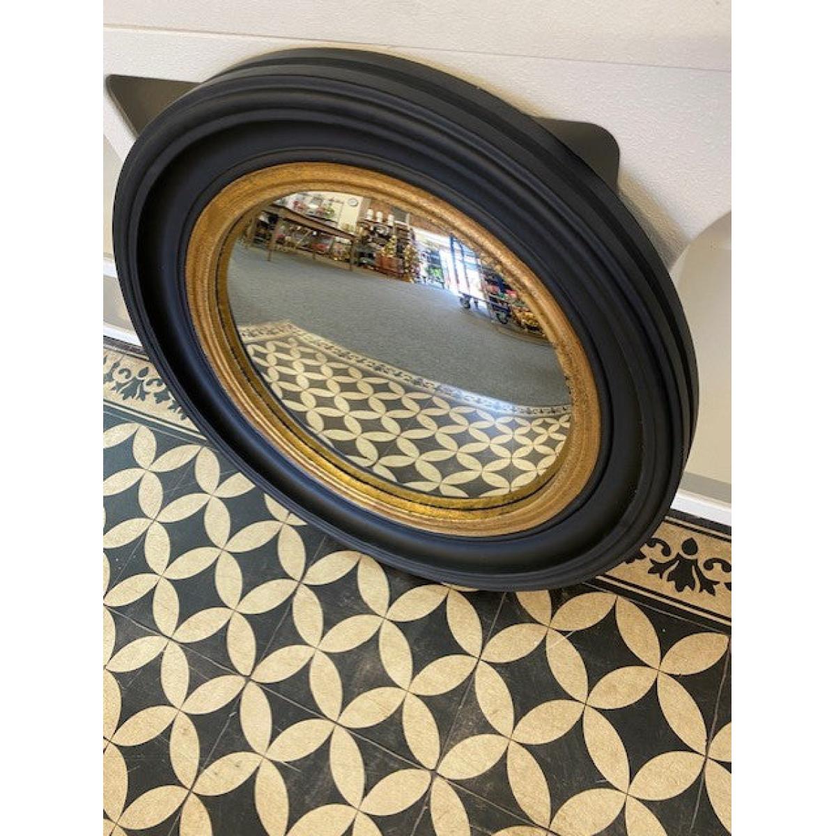 Black & Gold Framed Convex Mirror - SECONDS – image 3