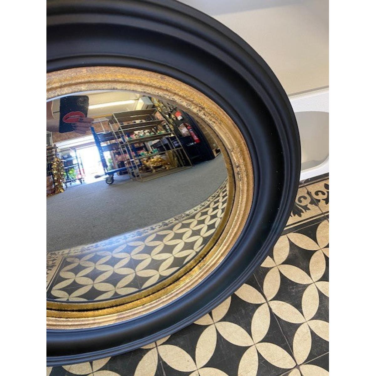 Black & Gold Framed Convex Mirror - SECONDS – image 4