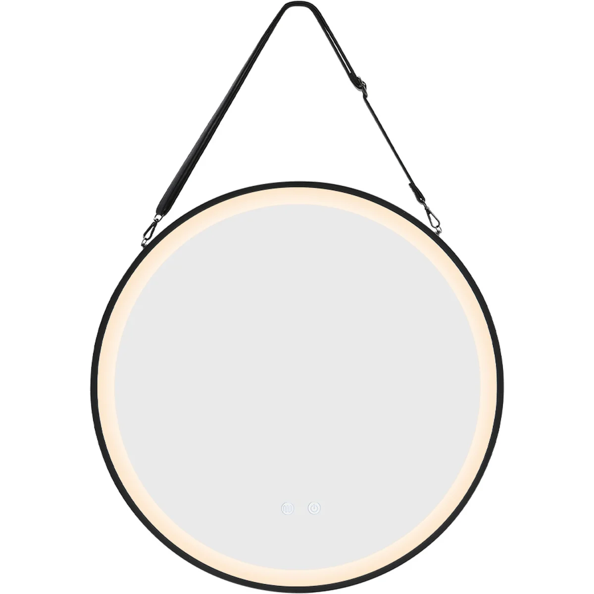 LED Hanging Mirror with Dimmable Light and Demister - Black – image 2