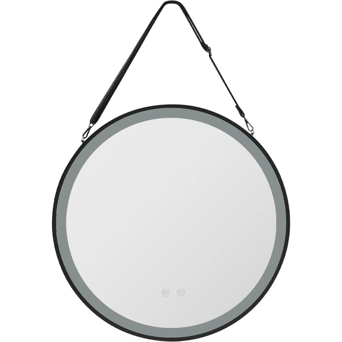 LED Hanging Mirror with Dimmable Light and Demister - Black – image 5