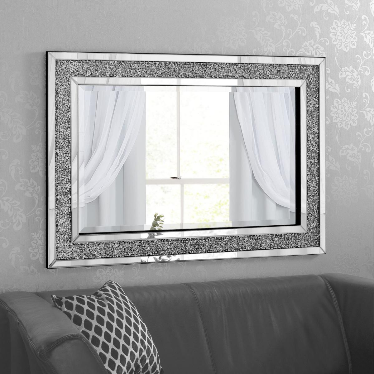 Gatsby Crystal Framed Mirror - Silver