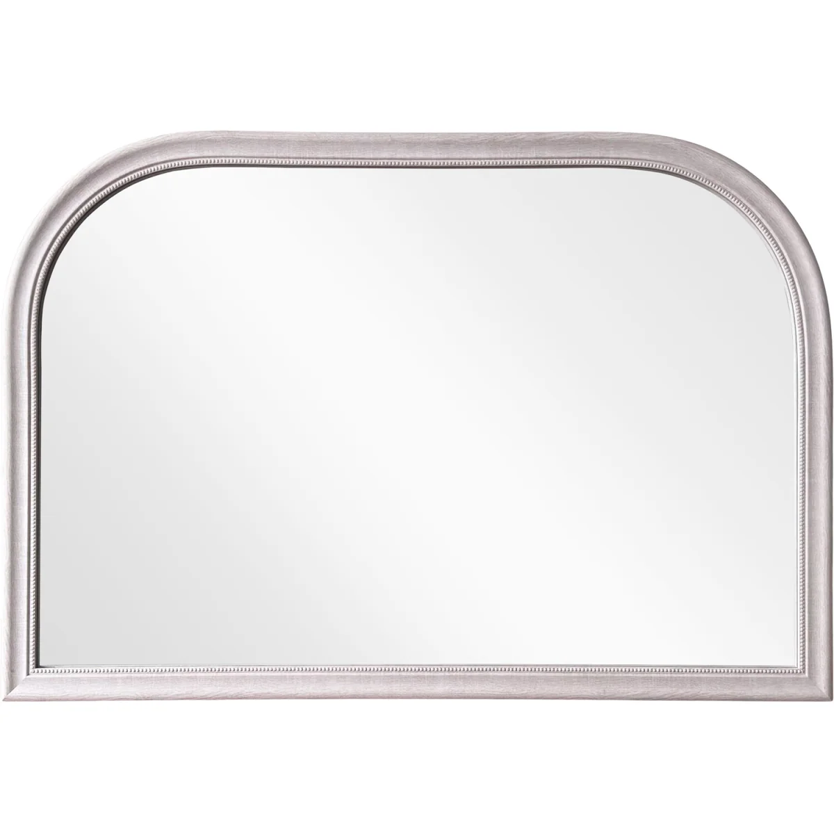 Wood Effect Beaded Arch Mantle Mirror - Neutral – image 2