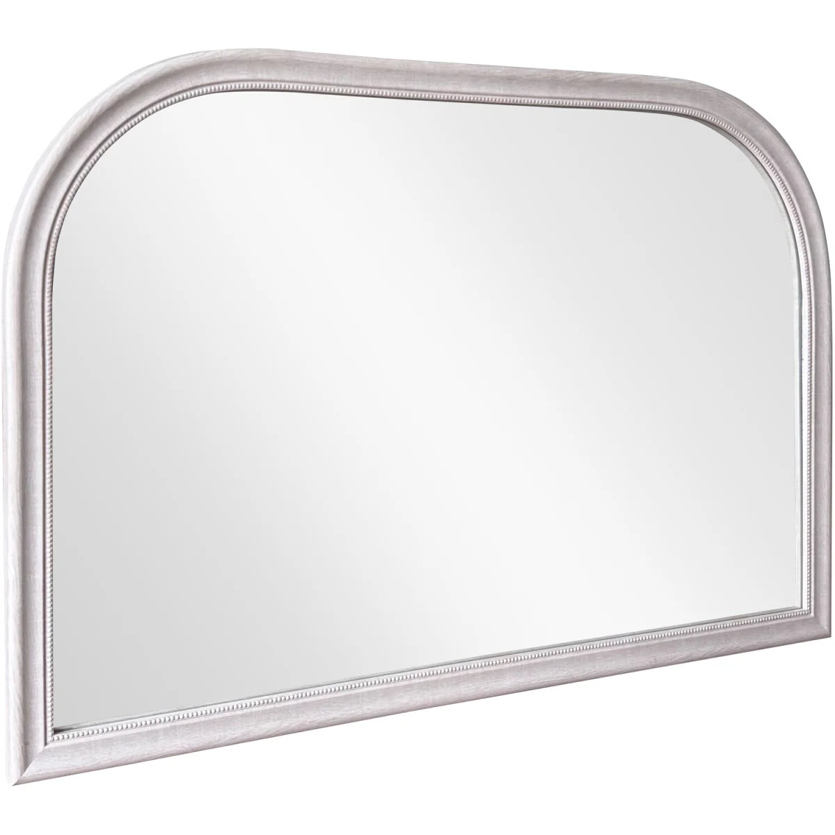 Wood Effect Beaded Arch Mantle Mirror - Neutral – image 3